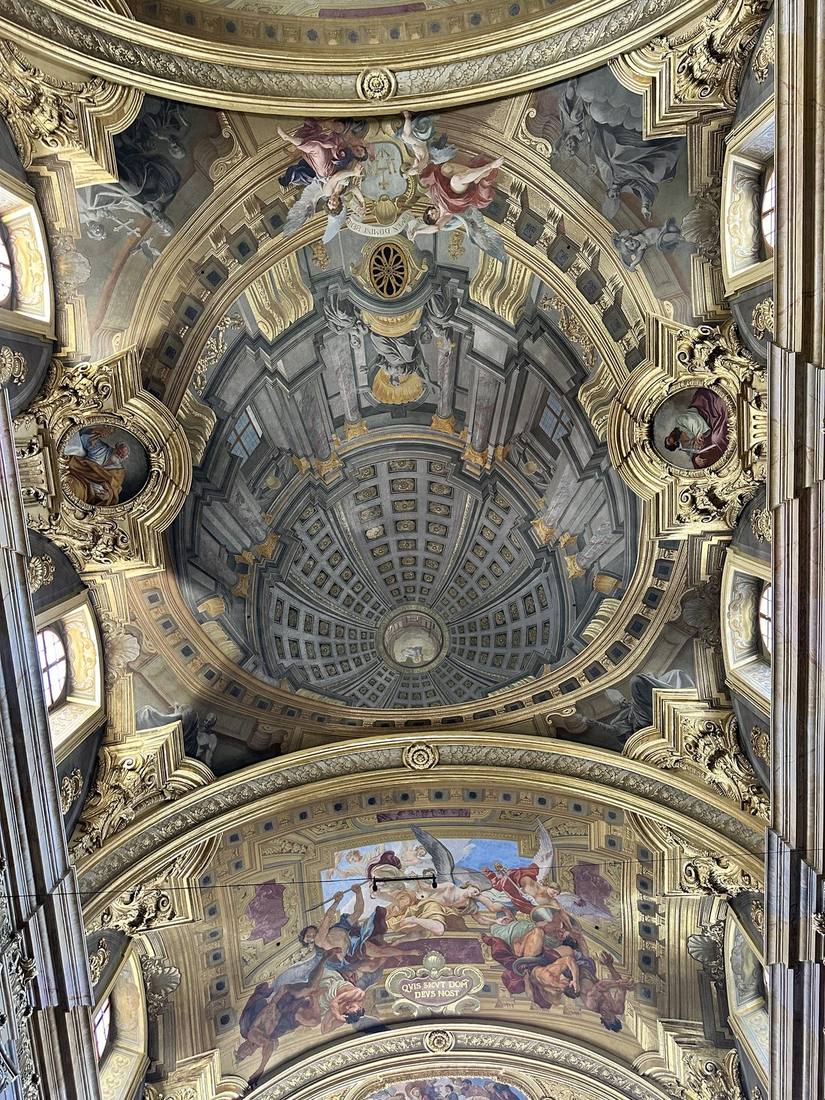Trompe-l’oeil painted dome by Andrea Pozzo on the flat vault of the Jesuitenkirche
